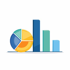 Colorful Data Charts: Pie Chart and Bar Graph Illustration
