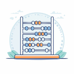 Colorful Abacus Illustration on White Background