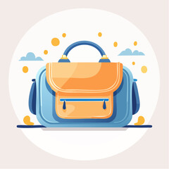 Blue and Orange Carry Bag on White Background