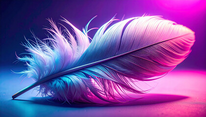 Obraz premium Macro Close Up Soft Feather Texture Shadows. Mental Mindfulness Concept. Generated Image