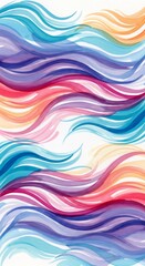 Fototapeta premium Abstract watercolor painting flowing with long colorful waves. Beautiful background for healthy hair and beauty. Hair care and cosmetic concept.