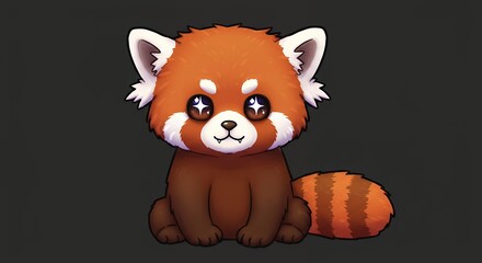 Cute red panda illustration