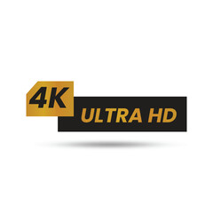 Black 4k ultra hd logo isolated on white background for television and video