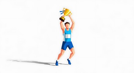 Fototapeta premium Athlete wins trophy.