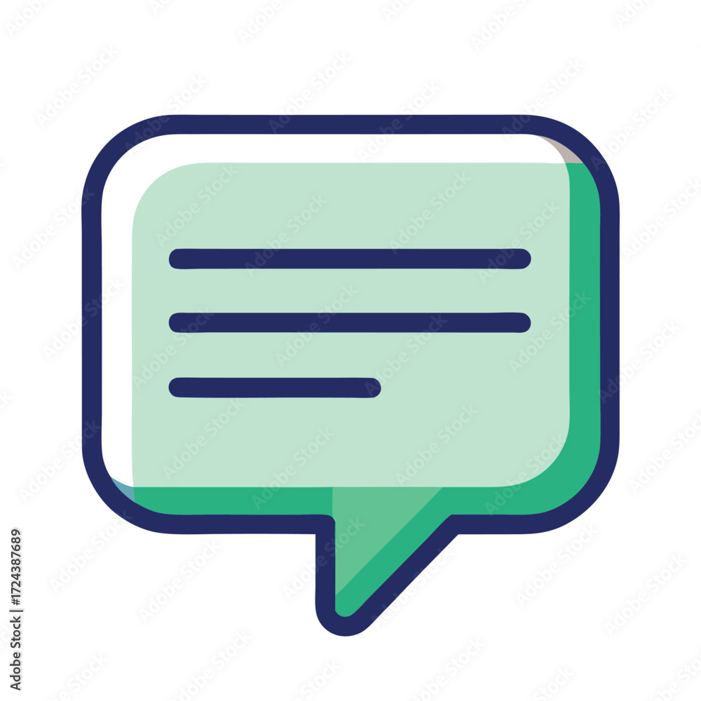 Poster clean vector line icon of editable chat message.