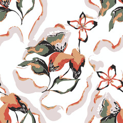 Classic Popular Flower Seamless pattern background - For easy making seamless pattern use it for filling any contours