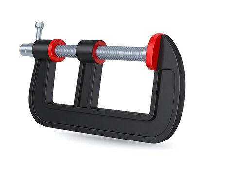 Black clamp tool, 3D render