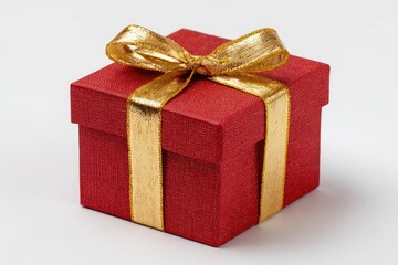 Fototapeta premium Red gift box with gold ribbon (9)