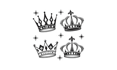 Crown Vector Silhouette Icons