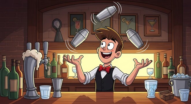 Bartender Juggling Shakers. (6)