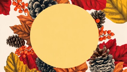 Autumnal circle graphic