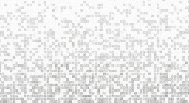 Fading Pixelated Squares Background White to Grey Gradient Mosaic Pattern image