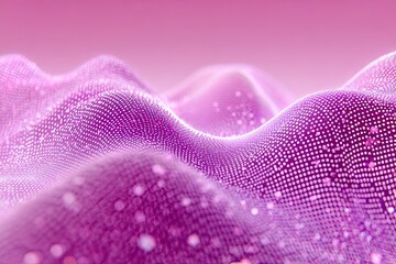 Abstract digital landscape of undulating, textured, pink shapes