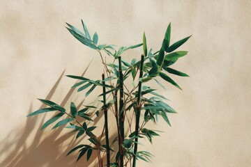 Sunlight on bamboo plant