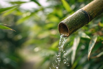 Water flowing from a bamboo pipe (1)