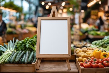 Empty sign in a bustling market