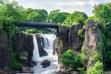The Great Falls of the Passaic River is a prominent waterfall, 77 feet high, on the Passaic River in the city of Paterson in Passaic County, New Jersey. © Shiro Ariyama