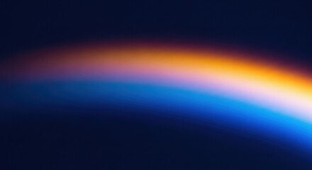 Fototapeta premium Abstract gradient arc of warm and cool colors on dark background spectrum warm colors