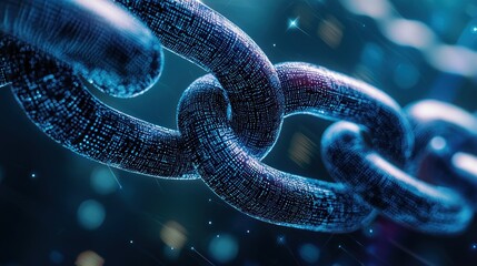 Abstract digital chain link