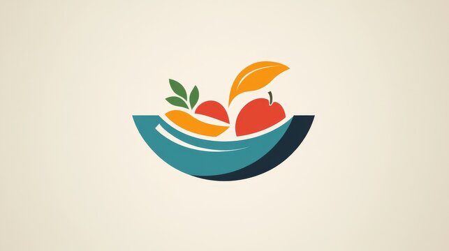 88.A contemporary logo design for a ready-made healthy port, featuring organic shapes and vibrant colors that represent fresh, wholesome food. The logo combines clean lines and a simplistic style,
