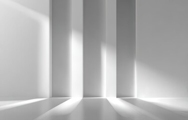 Fototapeta premium Empty, bright white room with shadows