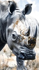 Close-up of a rhinoceros head