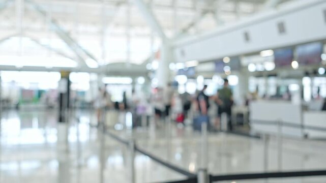 Blurred image for indoor video of a building such as an airport counter