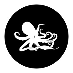 black and white illustration of Octopus icon