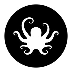 black and white illustration of Octopus icon