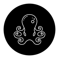 black and white illustration of Octopus icon