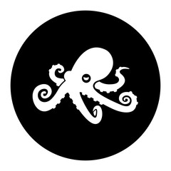 black and white illustration of Octopus icon