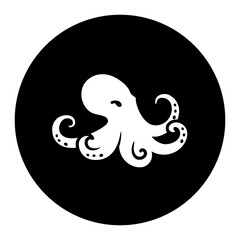 black and white illustration of Octopus icon