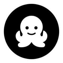 black and white illustration of Octopus icon