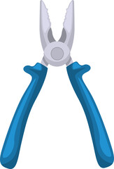 Pliers illustration for diy tool guides, home improvement blogs, construction manuals, or technical illustrations with playful visual aids.
