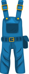 Blue wearpack illustration,  representing various professions such as a repairman, mechanic, or electrician