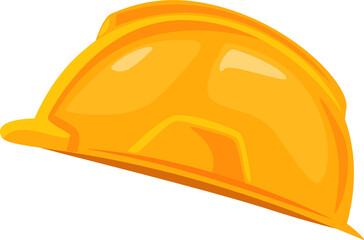 Yellow construction helmet for building sites, safety gear concept. Suitable for construction, industrial, safety, and workplace themed designs and projects