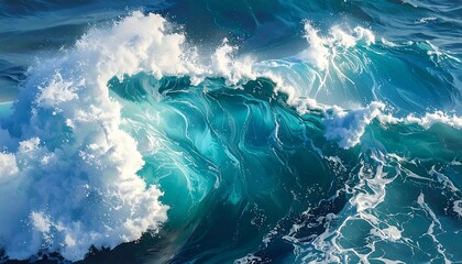 Powerful ocean waves