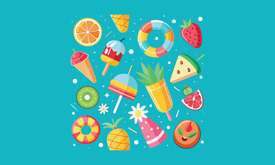 Summer Food and Drinks Fun Pattern