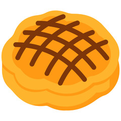 Traditional lattice pie illustration with baked crust, perfect for dessert menu, bakery poster, and homemade food design concept.
