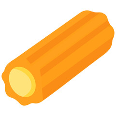 Sweet churro illustration with cream filling, perfect for dessert menu, carnival snack, sweet street food, and cafe design concept.
