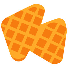 Crispy waffles illustration with golden texture, perfect for breakfast, dessert menu, cafe poster, and sweet food design concept.
