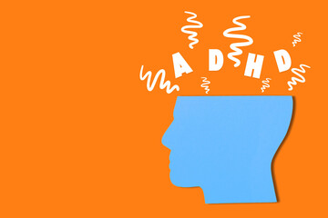Illustration promoting ADHD awareness and information on orange