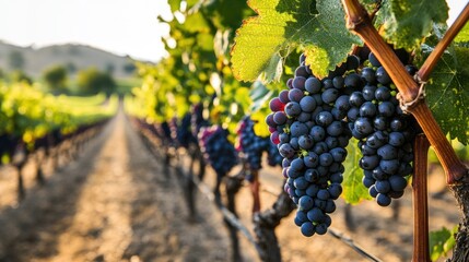 Fototapeta premium Vineyard at sunset