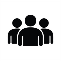 People Group Silhouette – Teamwork and Community Vector Icon
