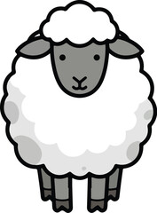 Cute Cartoon Sheep Illustration.