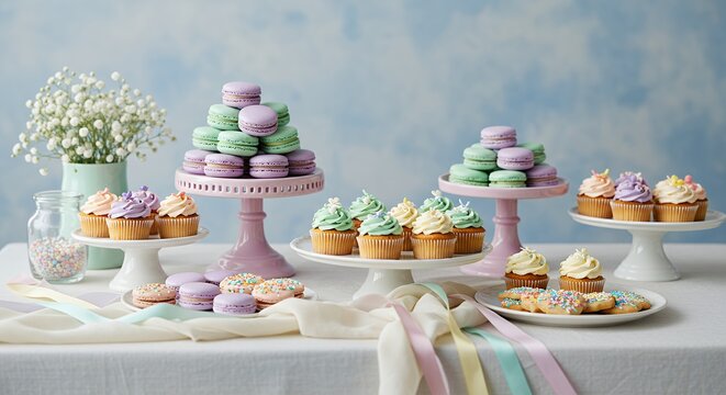 Colorful dessert display
