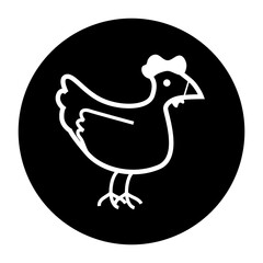 black and white illustration of a chicken