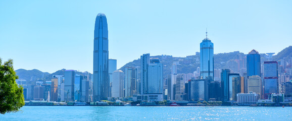 Naklejka premium Hong Kong West Kowloon Cultural District, Hong Kong Palace Museum, Global Trade Plaza