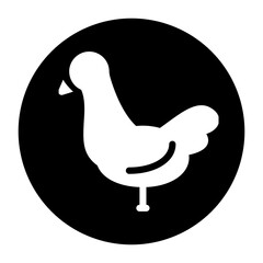 black and white illustration of a chicken
