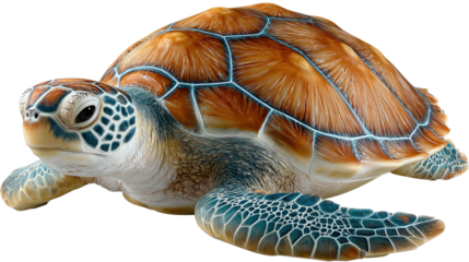 Sea Turtle: A detailed, close-up shot of a sea turtle, displaying the intricate patterns on its shell and the texture of its skin. The majestic creature evokes the mystery of the deep sea